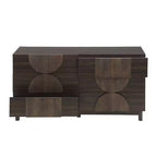 Commode géométrique moderne à 6 tiroirs, buffet de rangement large à demi-cercle pour chambre et salon