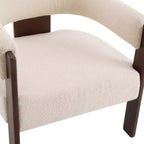 Fauteuil d'appoint rembourré en bois d'hévéa moderne Noah Christopher Knight Home