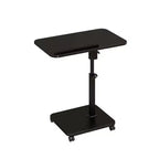 1 Table d'appoint en C, Table de lit à roulettes réglable en hauteur, Table de canapé multi-usage et Bureau d'ordinateur portable pour petits espaces