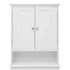 Armoire de salle de bain de style rustique à suspendre au-dessus des toilettes avec étagères et portes à fermeture magnétique