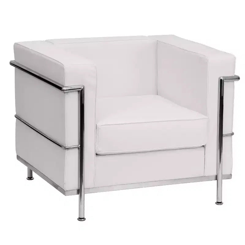 Fauteuil contemporain Emma et Oliver en similicuir avec double cadre enrobant
