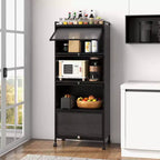 Meuble de cuisine Costway à 5 niveaux avec rangement, buffet mobile pour micro-ondes, portes basculantes, blanc/noir/gris/vert