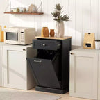 Meuble Poubelle Homcom avec Tiroir Meuble de Tri Sélectif Débout Support de Poubelle Cuisine