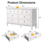Commode à 7 tiroirs avec pieds en bois massif