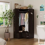 Hitow Armoire Minimaliste, Armoire d'Angle, Modèles à Double Porte et Tiroirs