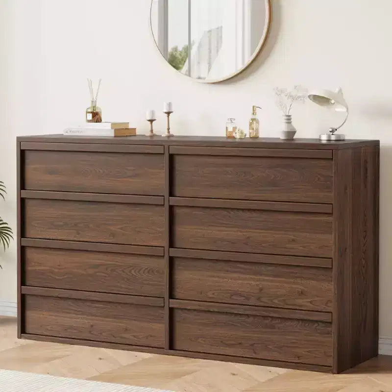 Commode à 6 ou 8 tiroirs, Grande commode de style moderne pour chambre à coucher, salon, chambre d'enfant