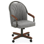 Chaises de salle à manger Chromcraft Douglas à roulettes, finition gris châtaigne (Lot de 2)