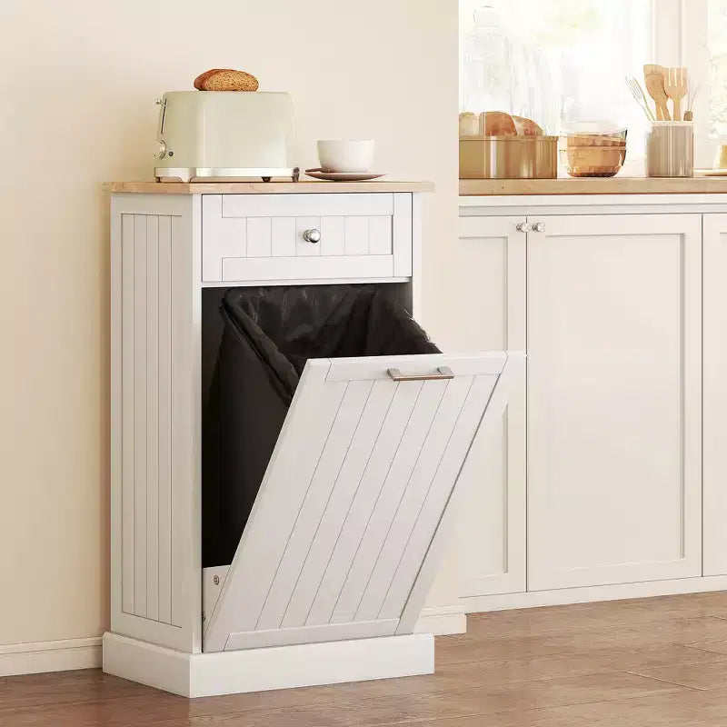 Meuble Poubelle Homcom avec Tiroir Meuble de Tri Sélectif Débout Support de Poubelle Cuisine