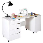 Table d'artisanat de couture Crea sur roues blanche - South Shore