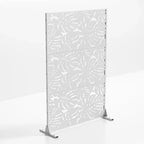 72H Séparateur de pièce Rectangle Cadre en métal galvanisé Paravent autoportant Clôture de jardin Patio Blanc