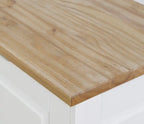 Banquette d'angle sans dossier - Naturel et blanc