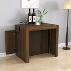 CLIHOME Table à manger extensible moderne multifonctionnelle avec prise, Table extensible peu encombrante avec rangement