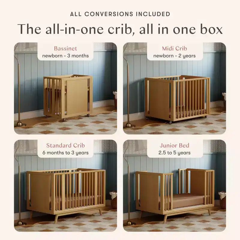 Lit de bébé convertible 8-en-1 Babyletto Palma avec berceau et kits pour lit de tout-petit