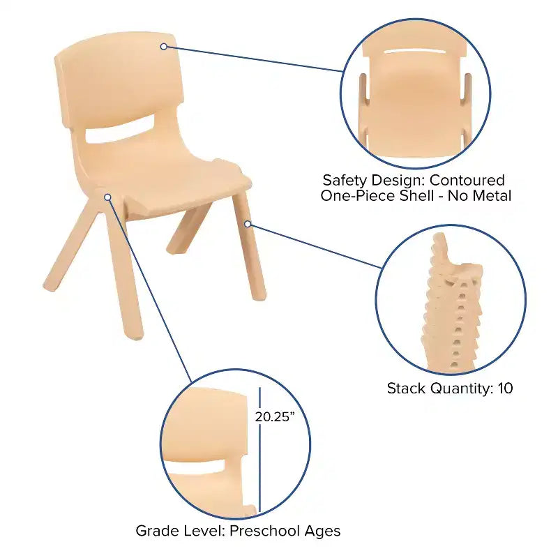Emma et Oliver, ensemble table d'activités rectangulaire en plastique réglable en hauteur (60 cm x 120 cm) avec 6 chaises