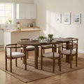 Ensemble de salle à manger ovale 7 pièces pour 6 personnes, grande table de cuisine 71 po avec 6 chaises rembourrées, noyer - Christopher Knight Home