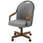 Chaises de salle à manger Chromcraft Douglas à roulettes, finition gris châtaigne (Lot de 2)