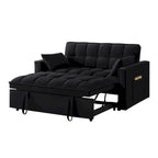 Canapé-lit convertible 4-en-1 – Causeuse en velours – Lit d'appoint avec dossier inclinable, 2 poches latérales
