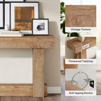 Console en bois de 62,99 po, table d'entrée de ferme étroite et longue à 2 niveaux