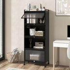 Meuble de cuisine Costway à 5 niveaux avec rangement, buffet mobile pour micro-ondes, portes basculantes, blanc/noir/gris/vert