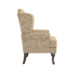 2 fauteuils d'appoint à dossier haut traditionnels, revêtus de tissu