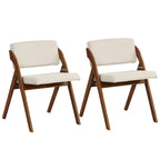 Gymax Ensemble de 4 chaises de salle à manger Chaise de cuisine pliante avec pieds en bois d'hévéa