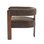 Fauteuil d'appoint rembourré en bois d'hévéa moderne Noah Christopher Knight Home
