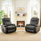 Fauteuil inclinable électrique avec fonction releveur, massage et chauffage Bestier 34,6 po, fauteuil inclinable en similicuir avec poches latérales et porte-gobelets