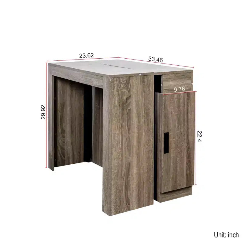 CLIHOME Table à manger extensible moderne multifonctionnelle avec prise, Table extensible peu encombrante avec rangement