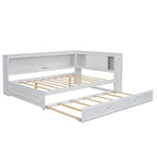 Lit de repos double avec étagères, chargement USB, lumières LED et lit gigogne simple