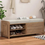 Banc de rangement en bois massif 43.30 avec stores contemporains à l'aspect vieilli