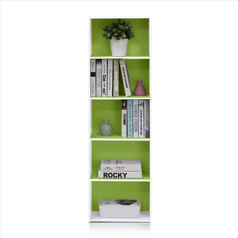Furinno Étagère de rangement réversible 5 cubes pour livres, ouverte, horizontale ou verticale