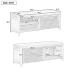 Banc de rangement en bois massif 43.30 avec stores contemporains à l'aspect vieilli
