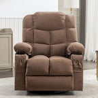Fauteuil inclinable gris surdimensionné avec fonctions de chauffage et de massage, inclinaison à 150°, bascule à 30°, port USB pour la recharge et 2 porte-gobelets