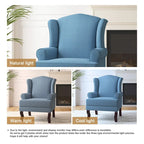 2 fauteuils d'appoint à dossier haut traditionnels, revêtus de tissu