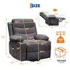Fauteuil inclinable releveur avec massage et chauffage, fauteuils inclinables électriques surdimensionnés, siège de cinéma maison avec 2 porte-gobelets latéraux, fauteuil simple inclinable à bascule