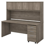 Bureau de 72 po avec huche et caisson mobile à 3 tiroirs