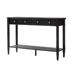 Console 47,2" en noyer avec 2 tiroirs cannelés et étagère inférieure
