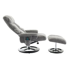 Fauteuil inclinable de massage pivotant 360° en chenille avec ottoman, massage et siège chauffant