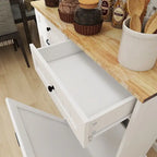 Meuble poubelle de cuisine avec 2 tiroirs