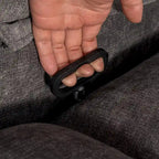 Fauteuil inclinable gris surdimensionné avec fonctions de chauffage et de massage, inclinaison à 150°, bascule à 30°, port USB pour la recharge et 2 porte-gobelets