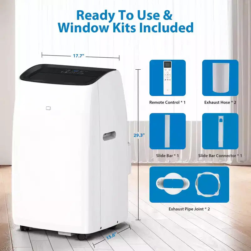 Climatiseur et Chauffage Portable Inverter 14000 BTU, Climatiseur Mobile pour Pièces Jusqu'à 70 m², avec Télécommande Économie d'Énergie 13,6