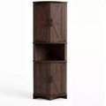COZONY Meuble d'angle de ferme 65" avec portes et étagères réglables, Armoire de rangement d'angle haute pour cuisine et salon