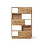 Bibliothèque haute LuxenHome de 173 cm avec 8 étagères et 2 armoires, bibliothèque à cubes à 5 niveaux avec portes, étagère de présentation avec rangement pour salon marron