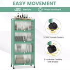 Meuble de cuisine Costway à 5 niveaux avec rangement, buffet mobile pour micro-ondes, portes basculantes, blanc/noir/gris/vert