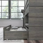 Lit mezzanine bas Max & Lily Modern Farmhouse avec tiroir de rangement, lit en bois massif pour enfants