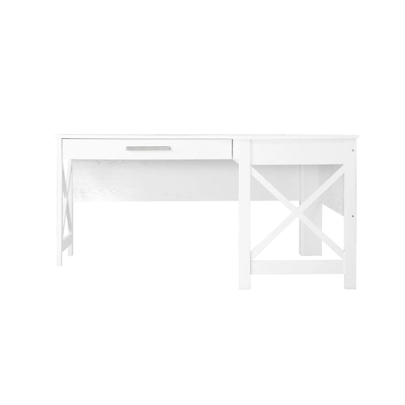 Bureau en L de style ferme moderne Alaska avec tiroir
