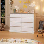 Commode moderne de chambre à 8 tiroirs, unité de rangement en bois pour placard, large commode