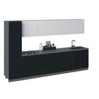 Collection cuisine élégante, coloris noir, meuble bas de 3,35 m de large - 135x24