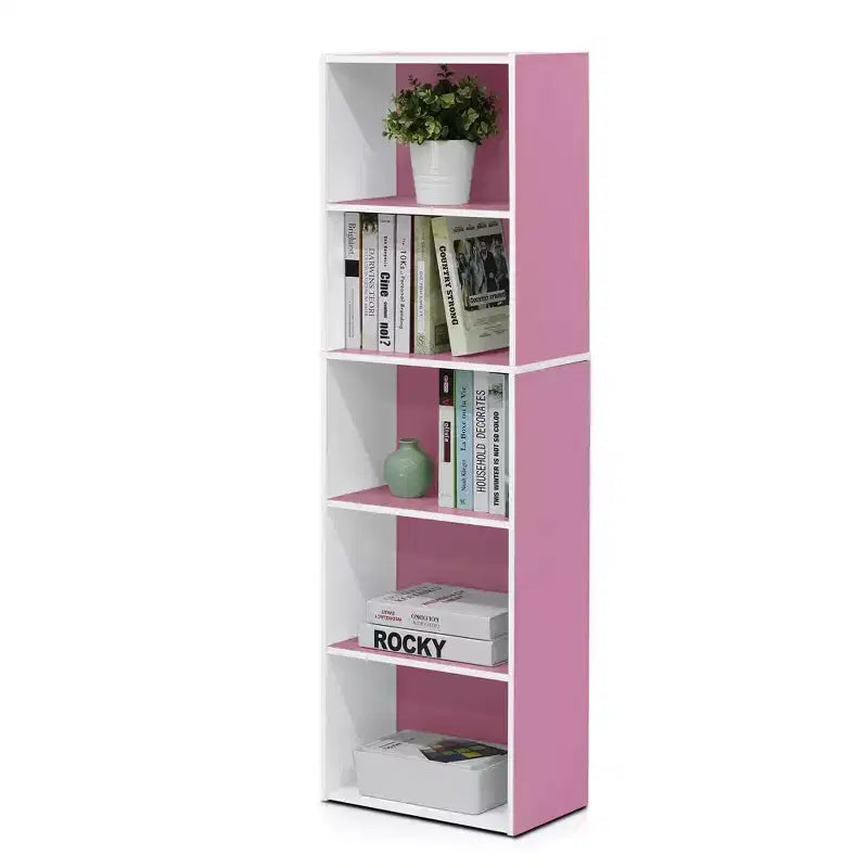Furinno Étagère de rangement réversible 5 cubes pour livres, ouverte, horizontale ou verticale