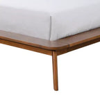 HOMES: Inside + Out Ensemble de chambre à coucher 3 pièces en bois de style Mid-Century Riverstone avec 2 tables de nuit Noyer